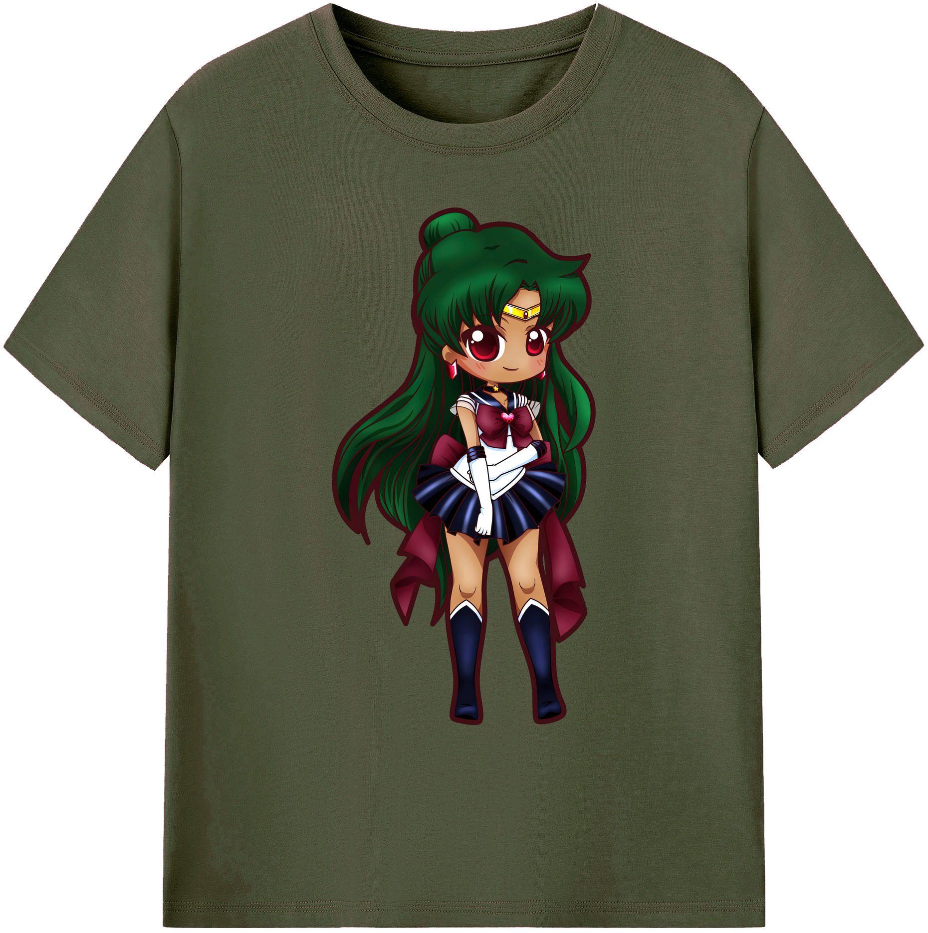 （画像用） 美少女戦士セーラームーン 冥王せつな Sailor Moon Meiou Setsuna 綿100％ メンズ半袖Tシャツ｜肌触りやわらか＆通気性